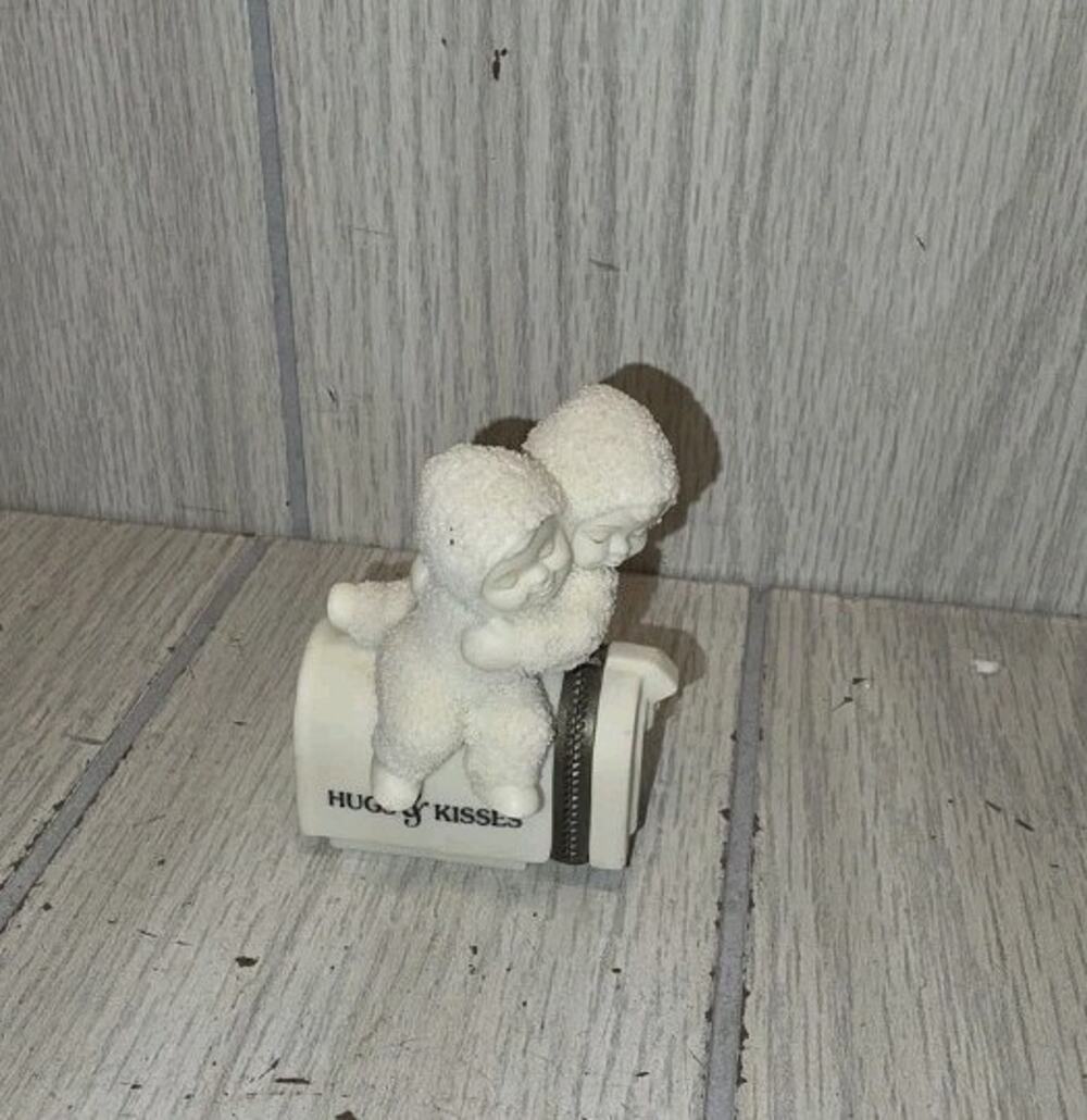Dept 56 Snow Babies Hinged Trinket Box Hugs & Kisses Sending Hugs To You Retired